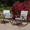 GDFStudio Louise Outdoor Acacia Wood Rocking Chair with Cushion